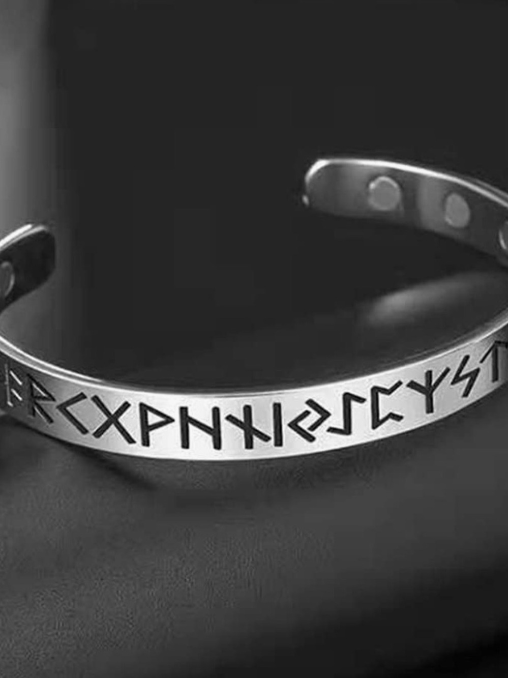 Viking Rune Bangle Bracelet - Picture 2 of 4